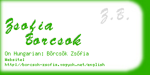 zsofia borcsok business card