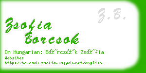 zsofia borcsok business card